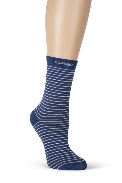 SUWEN Stripe Logo Socket Socks