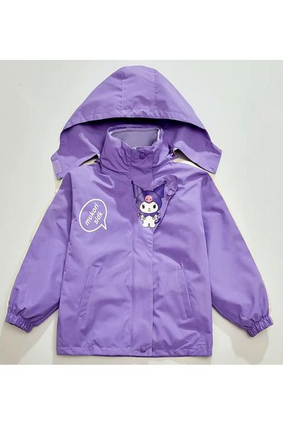Petityu Jachetă groasă Kuromi, impermeabilă, detașabilă, cu fleece în interior