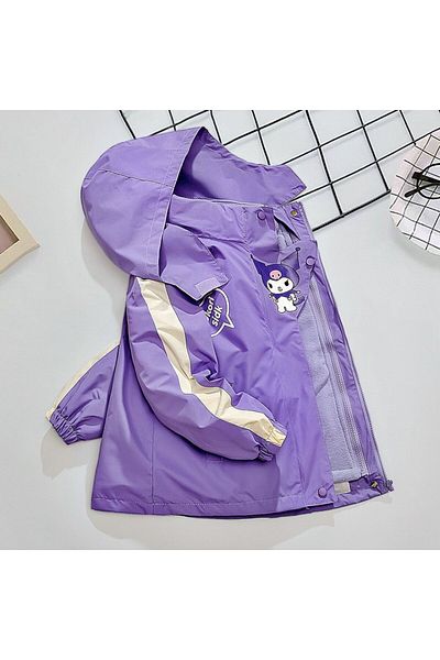 Petityu Jachetă groasă Kuromi, impermeabilă, detașabilă, cu fleece în interior
