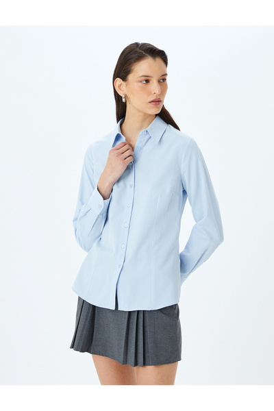 Koton Hosszú ujjú Slim Fit klasszikus poplin ing