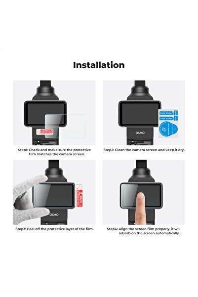 K&F CONCEPT DJI Osmo Pocket 3 uyumlu Sert Ekran Koruyucu