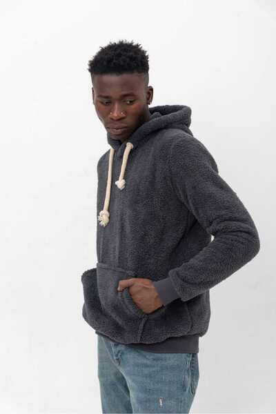 GRODYT Unisex kapüşonlu sweatshirt peluş