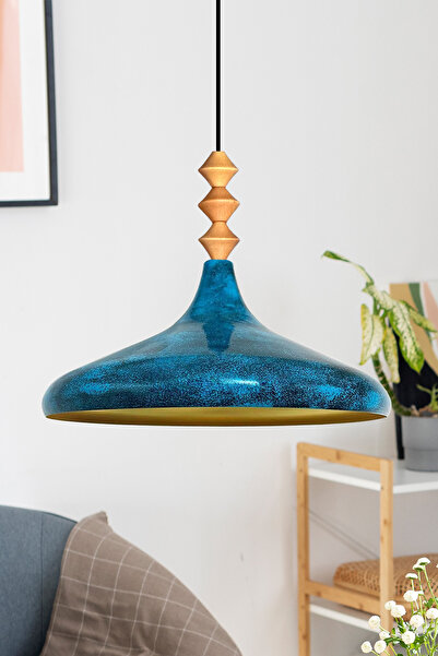 Bamyum Okyanus Q Ahşap Tekli Avize Sarkıt Salon Mutfak Cafe Butik Lamba Aydın...