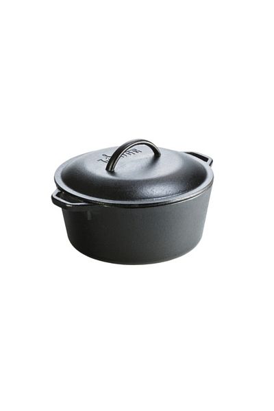 Lodge Cast Iron Side Loop Handles Dutch Oven with Lid 5quarts