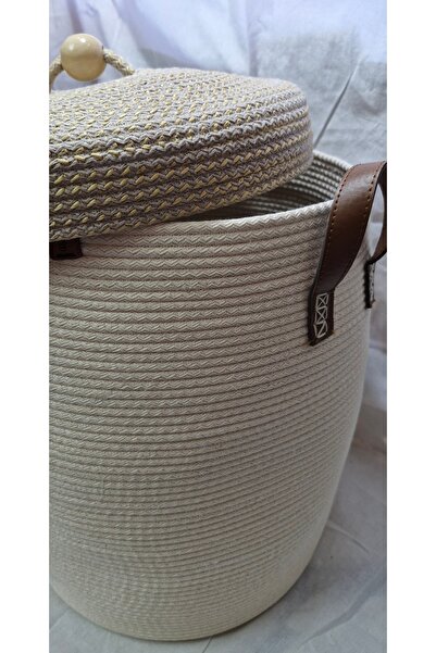 MODA Ekru Çok Amaçlı Oyuncak Sebze Kirli Sepeti Organizer Sepeti