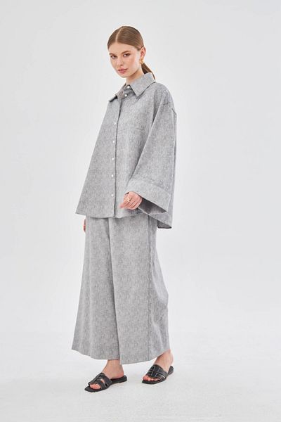 Bej Fine Factory Anthracite Linen Oversize Shirt