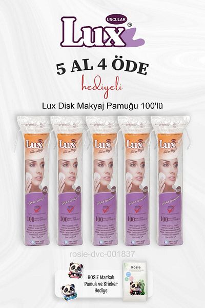 LUX 100Pcs Rosie Cotton Disc Makeup Cotton - Buy 5 Get 4