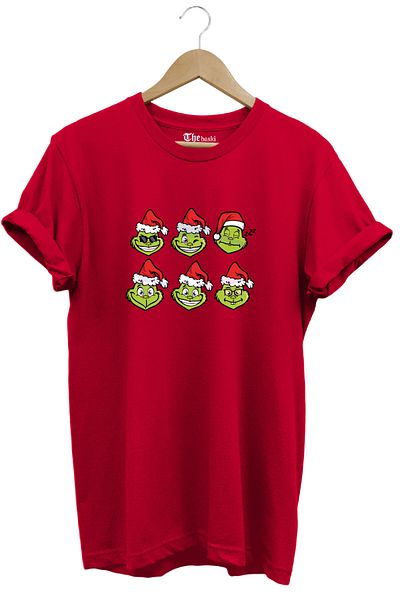 The Baski Christmas Santa Claus Design Printed 100% Cotton Premium Red T-Shirt