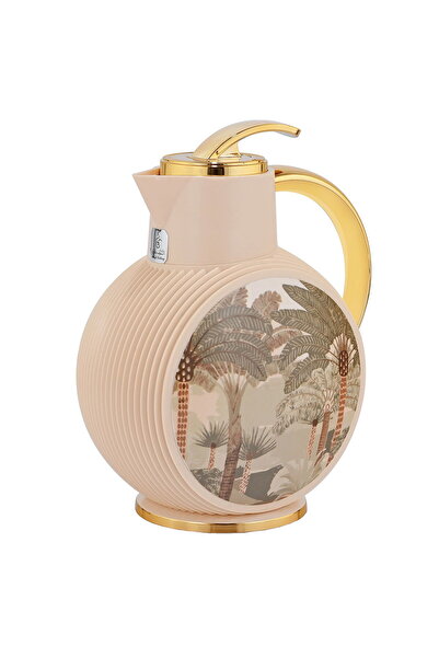 Alsaif Gallery Al Jawhara Thermos, Light Pink, Golden Palm Pattern, 0.9 Liters