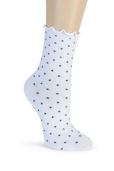 SUWEN Dotty Frill Midi Socks