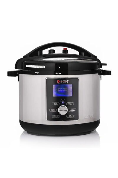 Edison قدر ضغط كهربائية من اديسون جرانيت بوت، 1400 واط، 10 لتر، 11 وظيفة - فضي أسود