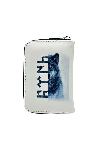 sinbEsg Special Design Turkish-Bozkurt Image Zippered Coin Compartment Card Holder Kids & Teenagers Wallet