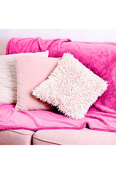 Hotel Linen Klub Double-Flannel Micro-Fleece Throw Blanket, 200 x 220 cm, Fuchsia Pink