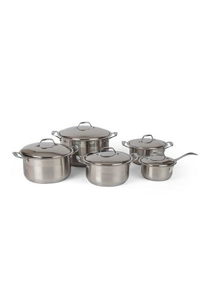 ROCKY Steel Cooking Pots Set 10 Pieces