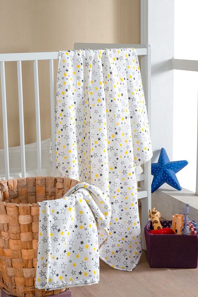 Lunanino 100% Cotton Set of 2 Muslin Baby Blanket Baby Blanket Multi-Purpose Blanket 100X100 Size Soft Texture
