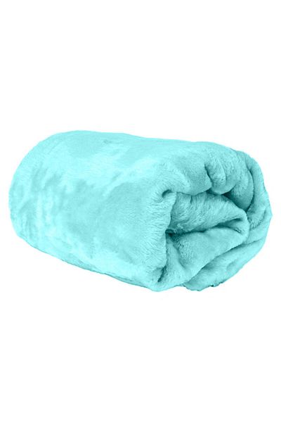 Hotel Linen Klub Double-Flannel Micro-Fleece Throw Blanket, 200 x 220 cm, Aqua