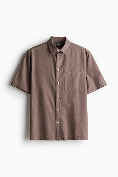 H&M Regular Fit Keten Karışımlı Gömlek