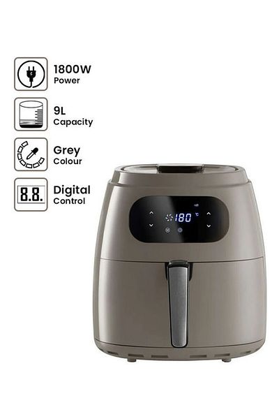 ALSAIF Electric Air Healthy Fryer With Digital To Fry, Bake, Grill, Roast Or Reheat, 1800w, Grey