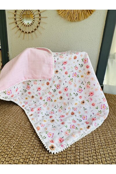 eyma home 100 pamuk çift taraflı muslin bebek  battaniye( 90x100 cm)
