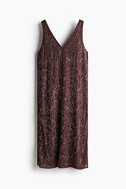H&M Suni Elmas İşlemeli Elbise