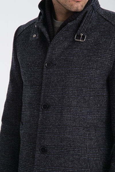 Frappoli Товстий чоловічий пальто з капюшоном - комір Ribana, стандартний крій