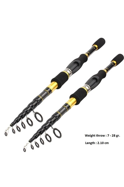 usmtekno Olta Kamışı Teleskobik Spin Olta Kamışı 2.10 Cm 7-28 Gr. Atarlı Lrf Kamışı 1adet