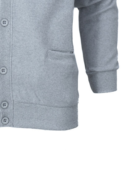 Oppland Чоловічий зимовий кардиган з кишенями, бавовняний, в'язаний, на ґудзиках, класичний, зручний крій, повний фасон