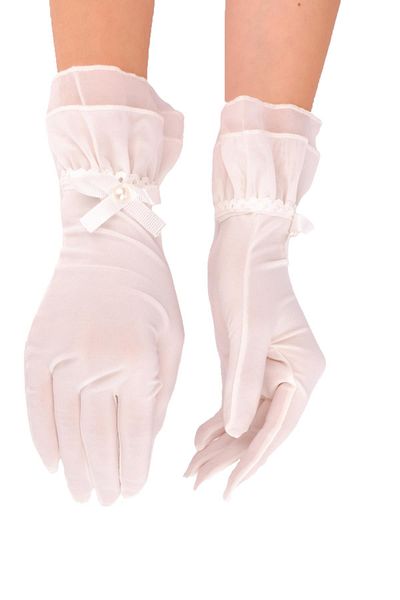 Hobigram Black Tip Polka Dot Black Feather Party Gloves Bridal Gloves – Party Gloves, Stylish Design – Part