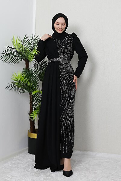 GİZ AGİYİM Μαύρο φόρεμα Serra Crepe