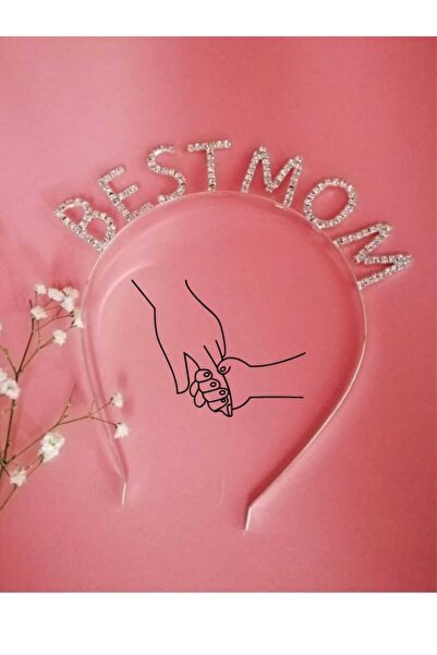 Hepimizin Rochie de petrecere cu coroană argintie Best Mom cu pietre de zircon