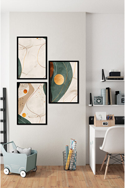 kutuTR Dekorize Mdf 3 Parça 3 Mm Çerçeve Görünümlü Bohem Tablo 3026