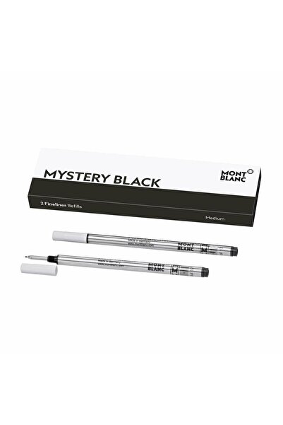 Mont Blanc 128246 2 عبوة Fineliner متوسطة الحجم باللون الأسود الغامض