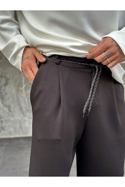 manch collection Pantaloni tăiați coreean din țesătură lycra