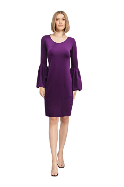 CEBECİ TİCARET KADIN  ELBİSE KREP KUMAŞ MOR