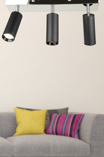 Begüsa Aybey 3.Lü Mafsallı Avize Krom-Siyah