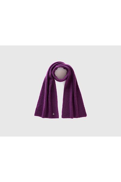 United Colors of Benetton Eșarfă pentru fete cu logo metalic violet cu aspect melange