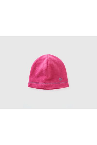 United Colors of Benetton Boy's Pink Logo Fleece Beret