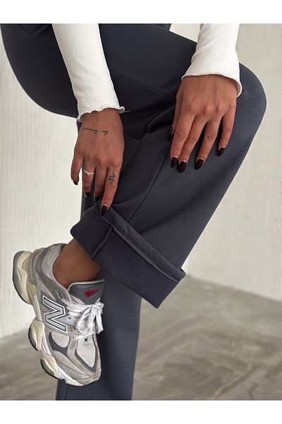 Zula Moda Ανυψωμένο Modal Sweatpants - Φούτερ με φαρδύ πόδι