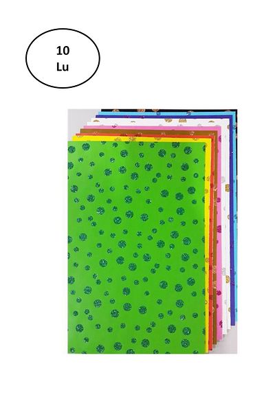 Rasanet Lino Glitter Dot Patterned Paper 10 Colors 20X30 Cm