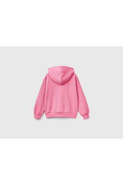 United Colors of Benetton JACHETA roz pentru fete cu gluga L/S
