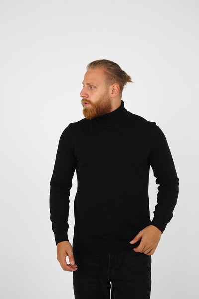 Brango ERKEK BRANGO TAM BALIKÇI BOĞAZLI TRİKO KAZAK Siyah