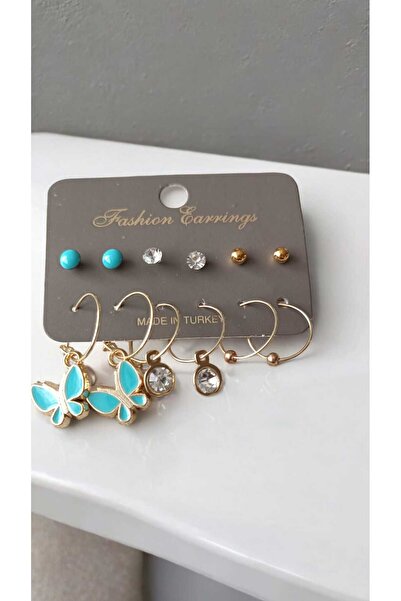 NAS fashion Women's Butterfly Earring Set of Six, Colorful, Elegant, and Spec...