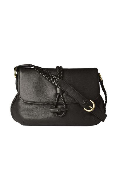 Hidesign Sevruga Deer Leather Handbag for Women – Black