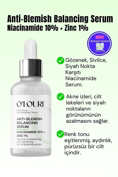 o'loure beauty Niacinamide 10% Serum, Anti-Blemish, Pore Tightening, Sebum Balancing 30ml