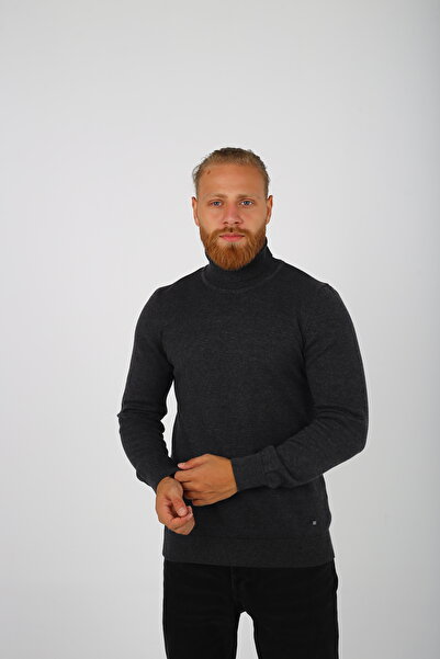 Brango ERKEK BRANGO TAM BALIKÇI BOĞAZLI TRİKO KAZAK Antrasit