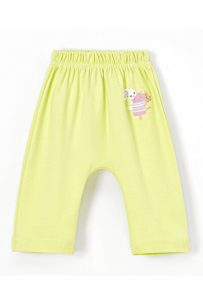 Babyhug Cotton Full Length Diaper Leggings Heart & Popsicle Print Pack Of 3- Green Pink & White