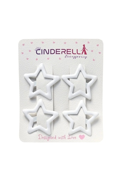 Cinderella Set de catarame cu stea albă de 3,2 cm