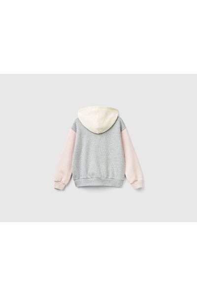 United Colors of Benetton Girl Pink Mix Jacket W/Hood L/S