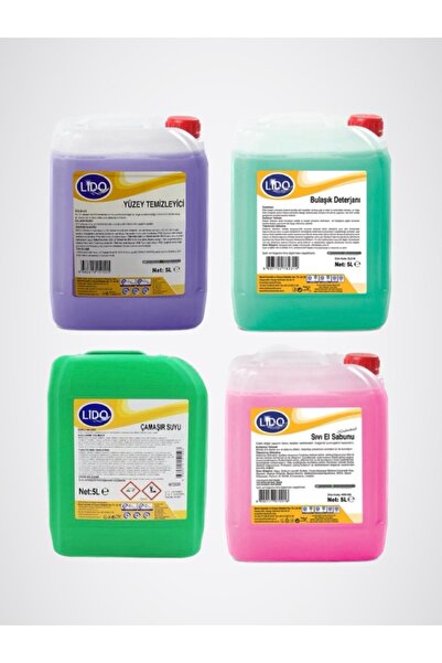 Lido 5 lt temizlik seti, sıvı sabun, bulaşık deterjanı, lavanta yüzey temizle...