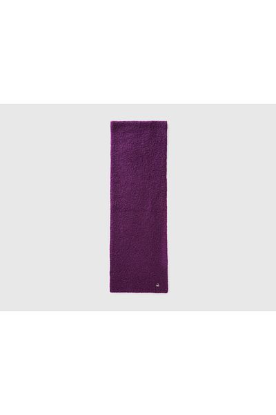 United Colors of Benetton Eșarfă pentru fete cu logo metalic violet cu aspect melange